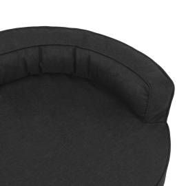 Saltea ergonomică pat de câini, negru, 75x53 cm, aspect de in, 6 image