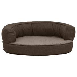 Saltea ergonomică pat de câini maro, 60x42 cm, aspect in/fleece, 4 image