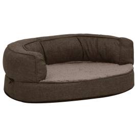 Saltea ergonomică pat de câini maro, 60x42 cm, aspect in/fleece, 2 image