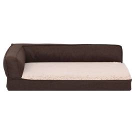 Saltea ergonomică pat de câini maro, 75x53 cm, aspect in/fleece, 4 image