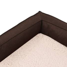 Saltea ergonomică pat de câini maro, 75x53 cm, aspect in/fleece, 7 image