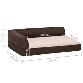 Saltea ergonomică pat de câini maro, 75x53 cm, aspect in/fleece, 8 image