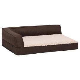 Saltea ergonomică pat de câini maro 60x42 cm aspect in /fleece, 2 image