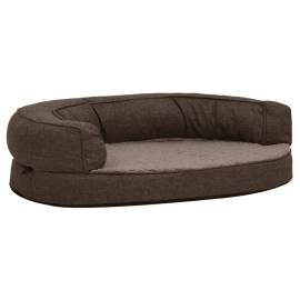 Saltea ergonomică pat de câini maro 75x53 cm aspect in/fleece, 2 image