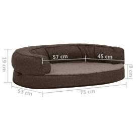 Saltea ergonomică pat de câini maro 75x53 cm aspect in/fleece, 8 image