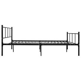Cadru de pat, negru, 160 x 200 cm, metal, 4 image