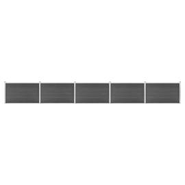 Set de panouri de gard, negru, 872 x 105 cm, wpc