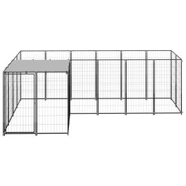 Padoc pentru câini, negru, 4,84 m², oțel, 2 image