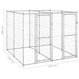 Padoc pentru câini de exterior, 4,84 m², oțel galvanizat, 6 image
