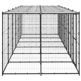 Padoc pentru câini de exterior cu acoperiș, 14,52 m², oțel, 3 image
