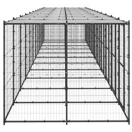 Padoc pentru câini de exterior cu acoperiș, 26,62 m², oțel, 3 image