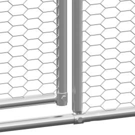 Coteț de exterior pentru păsări, 2x4x2 m, oțel zincat, 5 image