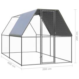Coteț de exterior pentru păsări, 2x4x2 m, oțel zincat, 6 image