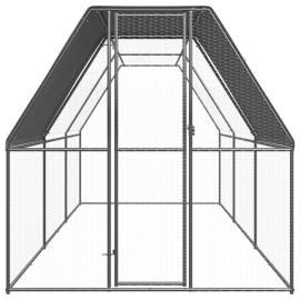 Coteț de exterior pentru păsări, 2x6x2 m, oțel zincat, 2 image