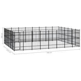 Padoc pentru câini de exterior, 44,24 m², oțel, 7 image
