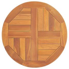 Blat de masă, 50 cm, lemn masiv de tec, rotund, 2,5 cm