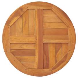 Blat de masă, 50 cm, lemn masiv de tec, rotund, 2,5 cm, 5 image