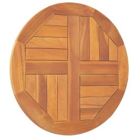 Blat de masă, 50 cm, lemn masiv de tec, rotund, 2,5 cm, 4 image