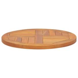 Blat de masă, 50 cm, lemn masiv de tec, rotund, 2,5 cm, 3 image