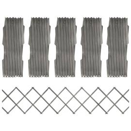 Garduri din spalier, 5 buc., gri, 180x30 cm, lemn masiv de brad