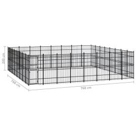 Padoc pentru câini de exterior, 58,98 m², oțel, 7 image