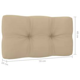 Pernă canapea din paleți, bej, 70 x 40 x 12 cm, 4 image