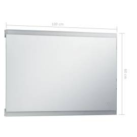 Oglindă cu led de perete de baie cu senzor tactil, 100 x 60 cm, 7 image