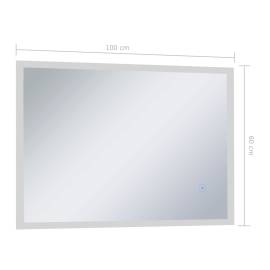 Oglindă cu led de perete de baie cu senzor tactil, 100 x 60 cm, 8 image