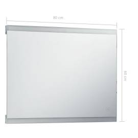Oglindă cu led de perete de baie cu senzor tactil, 80 x 60 cm, 7 image