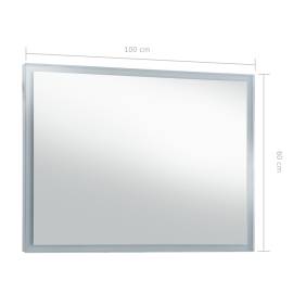 Oglindă cu led pentru perete de baie, 100 x 60 cm, 8 image