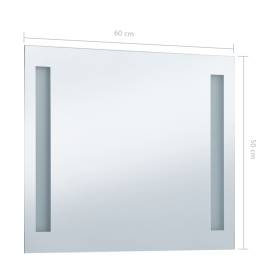 Oglindă de perete de baie cu led, 60 x 50 cm, 7 image
