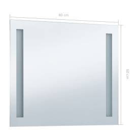 Oglindă de perete de baie cu led, 80 x 60 cm, 7 image