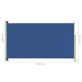 Copertină laterală retractabilă de terasă, albastru, 170x300 cm, 8 image