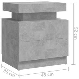 Noptieră, gri beton, 45x35x52 cm, pal, 7 image