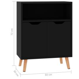 Servantă, negru extralucios, 60x30x72 cm, pal, 8 image