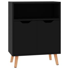 Servantă, negru extralucios, 60x30x72 cm, pal, 2 image