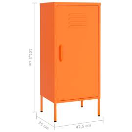 Dulap de depozitare, portocaliu, 42,5x35x101,5 cm, oțel, 8 image