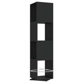 Dulap rotativ, negru, 34,5x34,5x147,5 cm, pal, 6 image