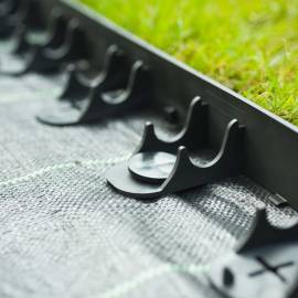 Nature margine bordură de grădină și țăruși de fixare, negru, 4 image