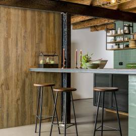 Wallart panouri de perete aspect lemn, maro vintage, stejar reciclat, 5 image