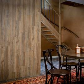 Wallart panouri de perete aspect lemn, maro vintage, stejar reciclat, 6 image