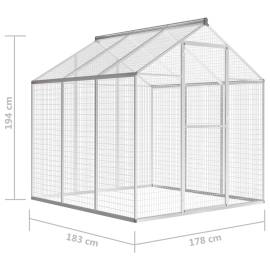 Coteț păsări de exterior, 183 x 178 x 194 cm, aluminiu, 5 image