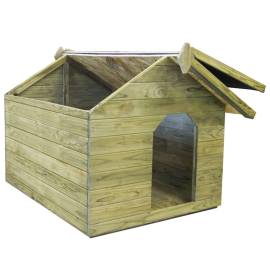 Cușcă câine de grădină, acoperiș detașabil, lemn de pin tratat, 5 image