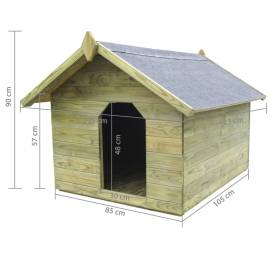 Cușcă câine de grădină, acoperiș detașabil, lemn de pin tratat, 6 image