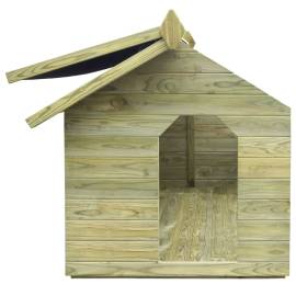 Cușcă câine de grădină, acoperiș detașabil, lemn pin tratat, 4 image