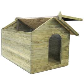 Cușcă câine de grădină, acoperiș detașabil, lemn pin tratat, 5 image