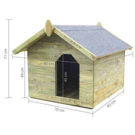 Cușcă câine grădină, acoperiș detașabil, lemn pin tratat, 6 image