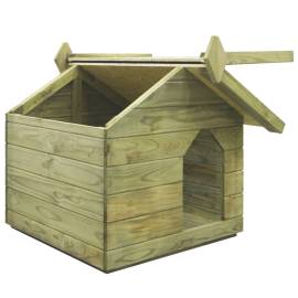 Cușcă de câine grădină, acoperiș detașabil, lemn de pin tratat, 4 image