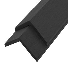 Margini cornier pentru terasă wpc, 5 buc, 170 cm, negru, 2 image