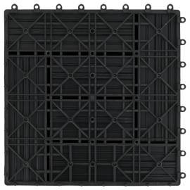 Plăci de pardoseală 11 buc, negru, 30 x 30 cm, wpc, 1 mp, 6 image